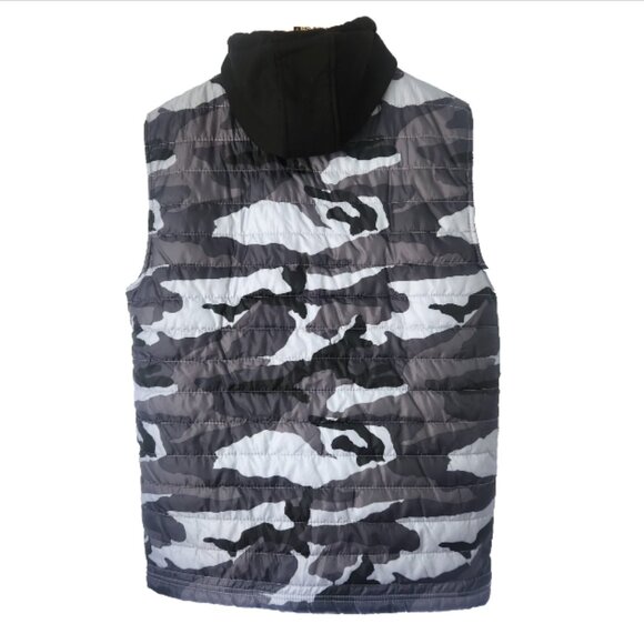Ecko Unltd. Vest Men's Large Camouflage Hooded Quilted Lined Full Zip - Picture 2 of 9